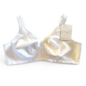 Lane Bryant Cacique Plus Size Cotton Unlined No-Wire Bra with Lace Size 44D NWT